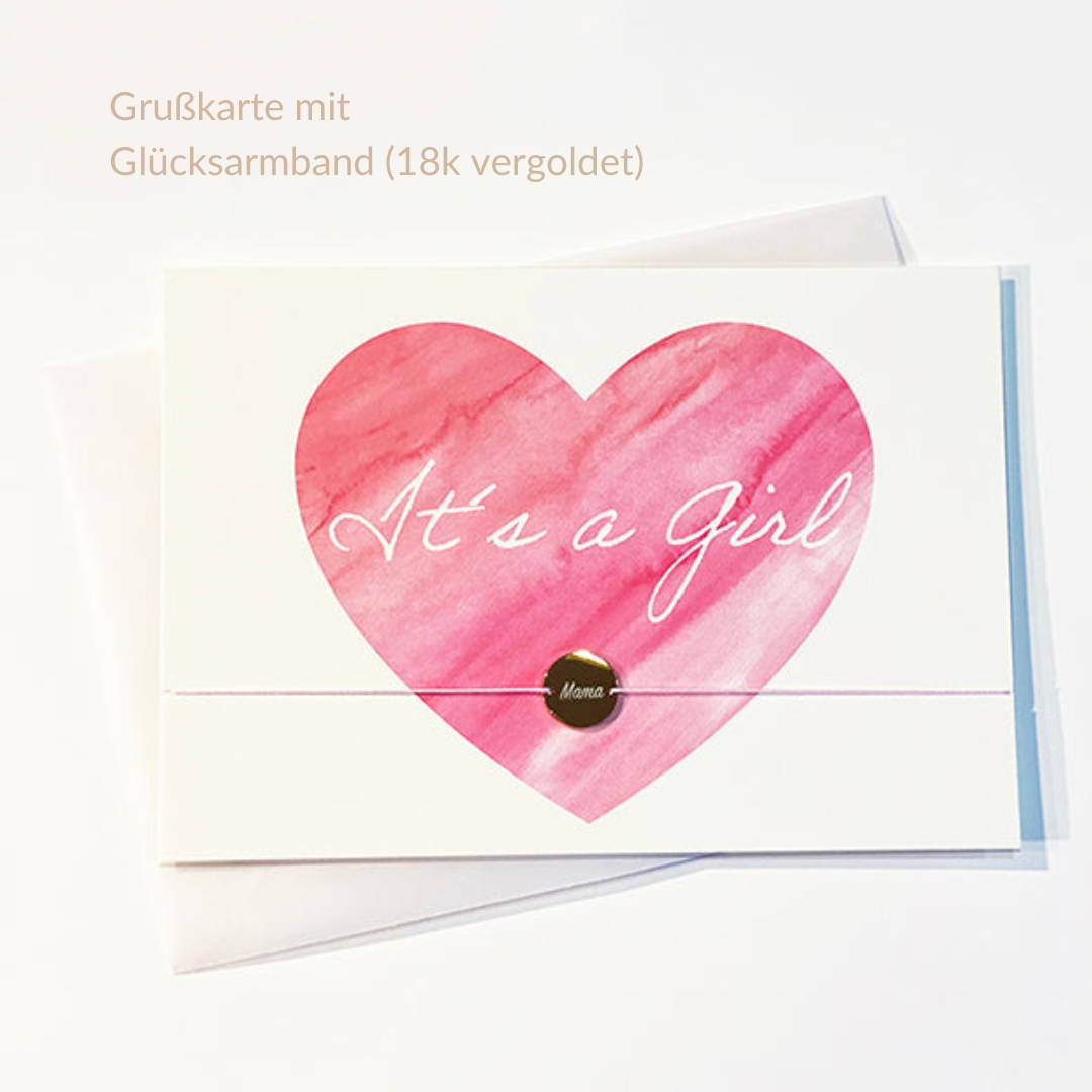 ARMBAND mit GRUSSKARTE I IT'S A GIRL