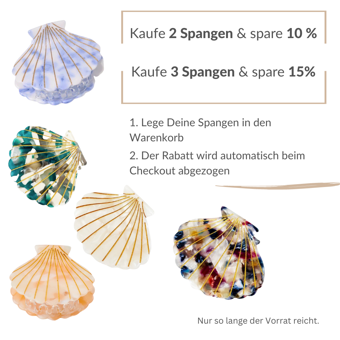 HAARKLAMMER SHELL GRÜN