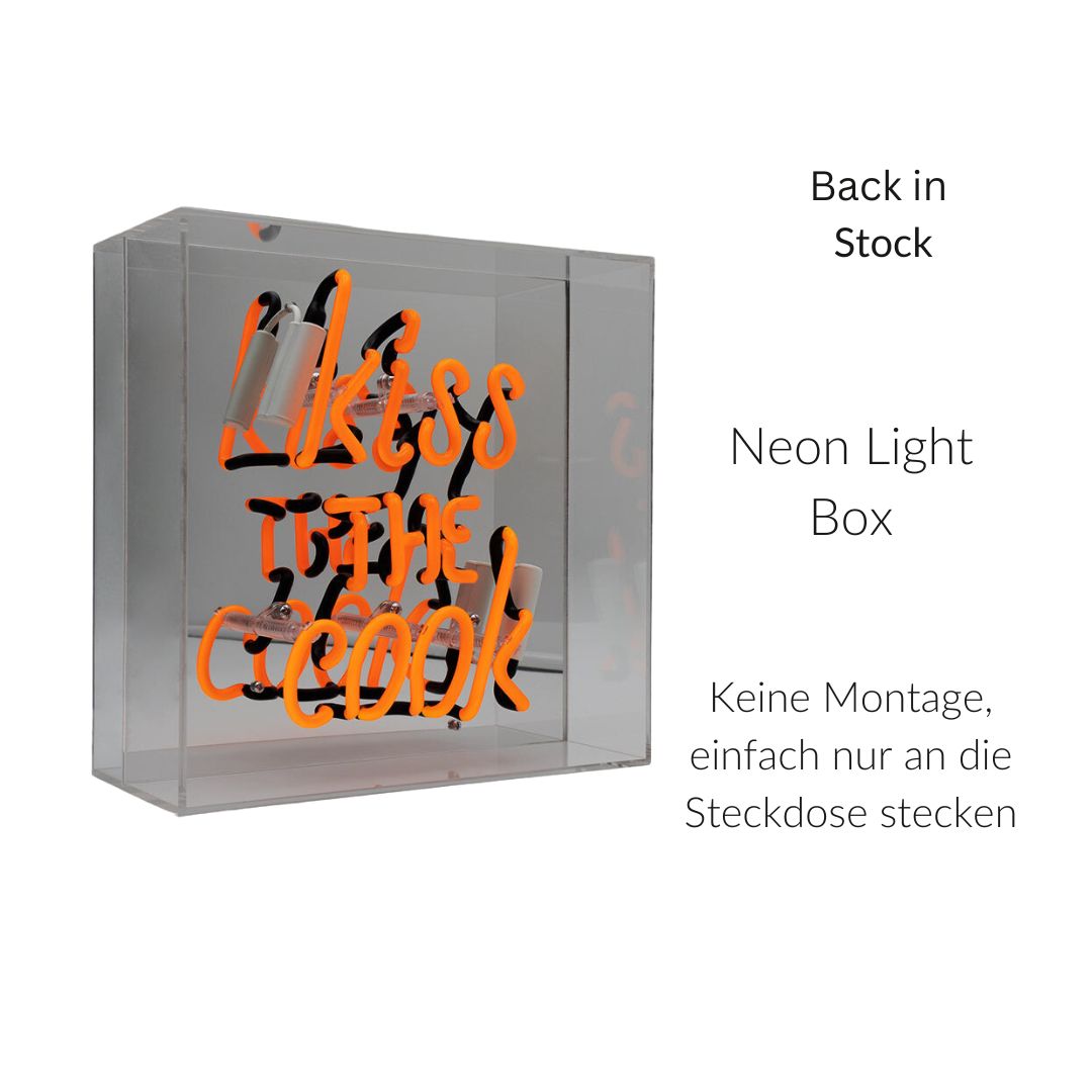 NEON LICHT BOX KISS THE COOK