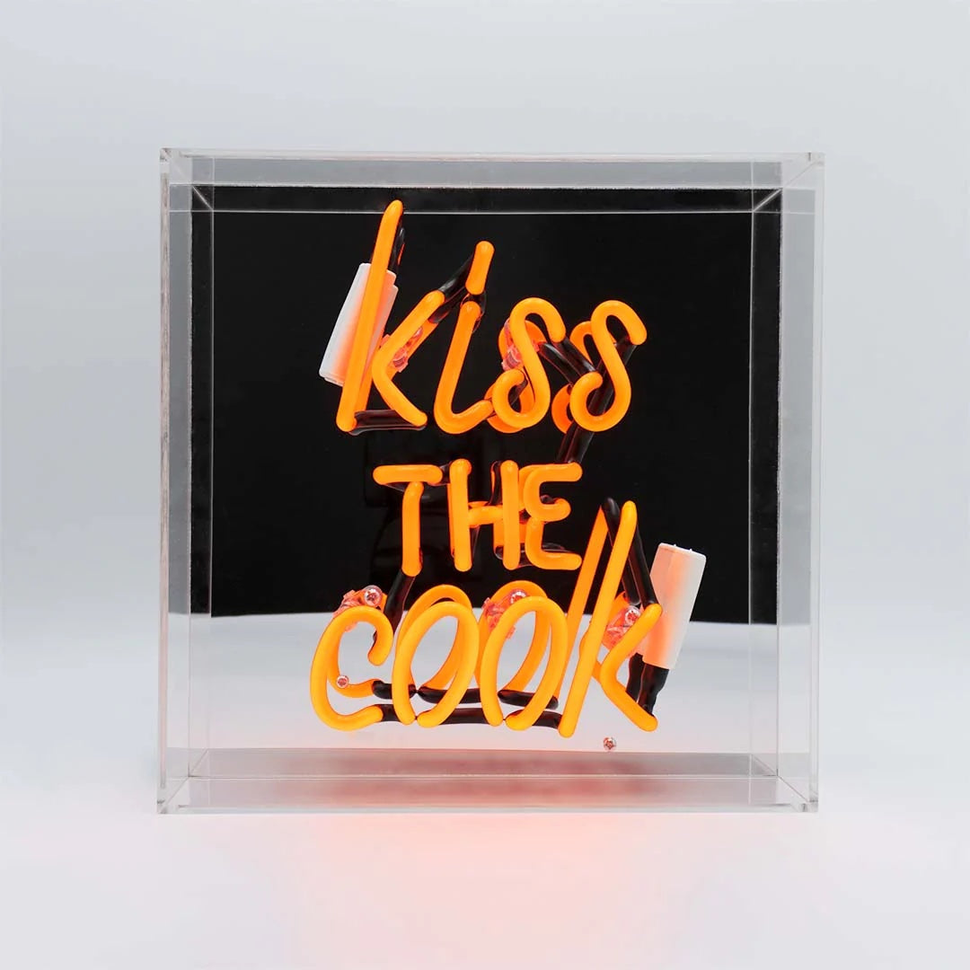 NEON LIGHT BOX KISS THE COOK